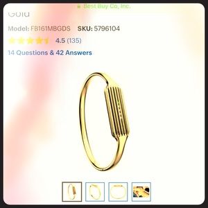 Fitbit 22 plated Gold bangle, perfect condition